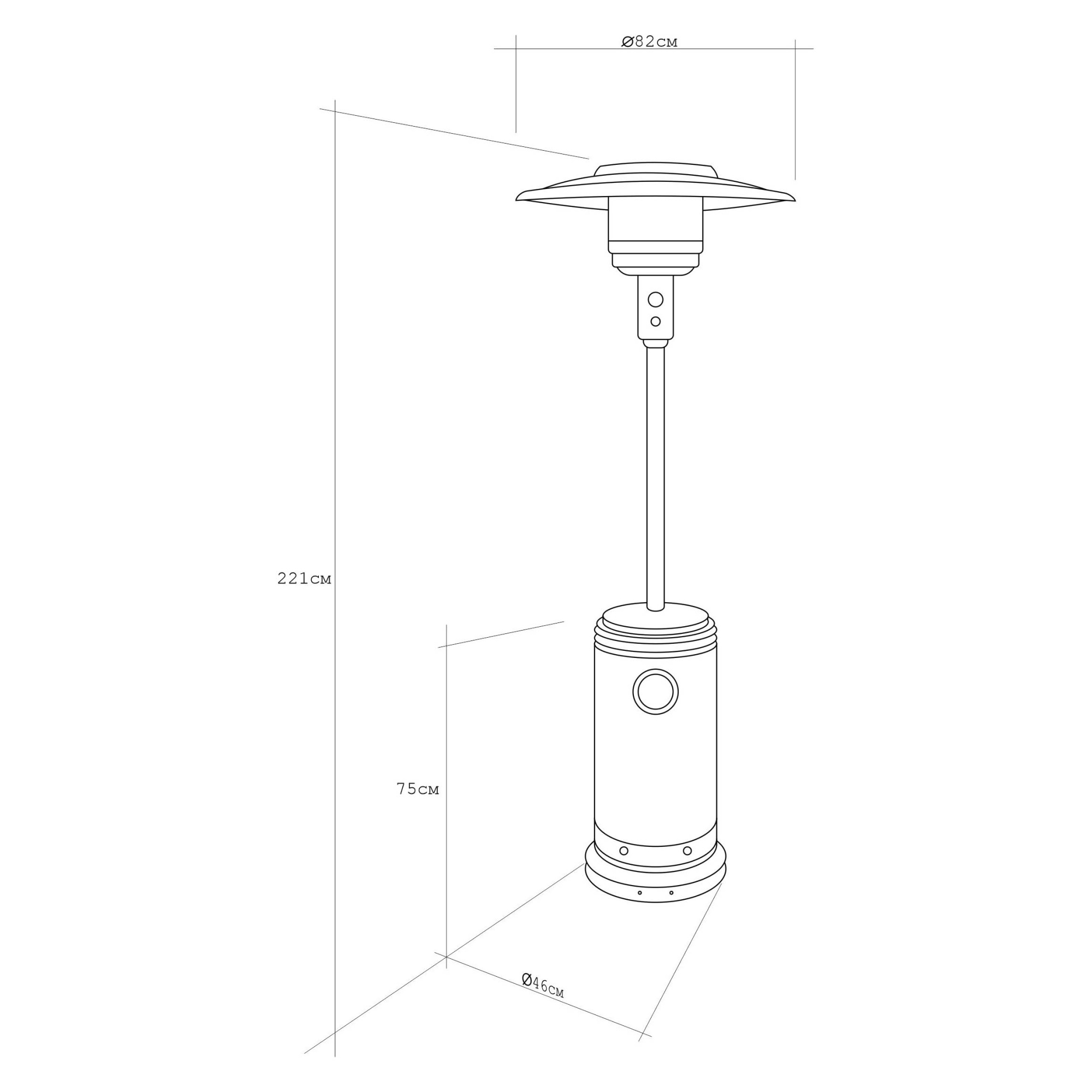 Газовый обогреватель WWT 13B Stainless steel